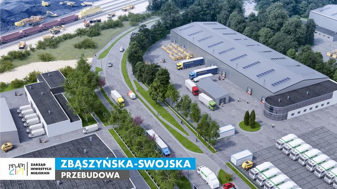 Wizualizacja przebudowanej Zbąszyńskiej i Swojskiej 