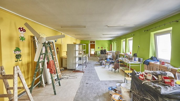 Remontowane wnętrze Przedszkola Miejskiego nr 37 Remontowane wnętrze Przedszkola Miejskiego nr 37 - fot. Radosław Jóźwiak / UMŁ