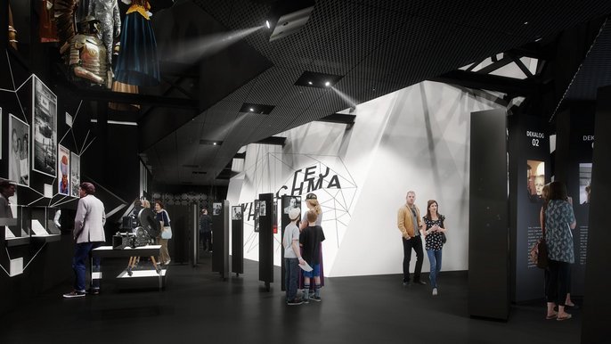 Kino "Polonia" będzie bohaterem głównej, multimedialnej wystawy w Narodowym Centrum Kultury Filmowej (wizualizacja). - NCKF