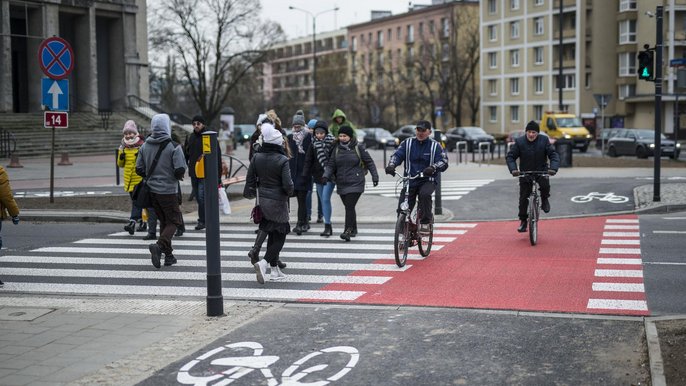 Koniec budowy dróg rowerowych wokół ronda Solidarności - fot. Witold Ancerowicz / UMŁ
