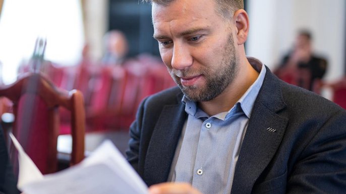 Bartosz Domaszewicz, przewodniczący Doraźnej Komisji ds. Transportu Bartosz Domaszewicz, przewodniczący Doraźnej Komisji ds. Transportu - Witold Ancerowicz, UMŁ