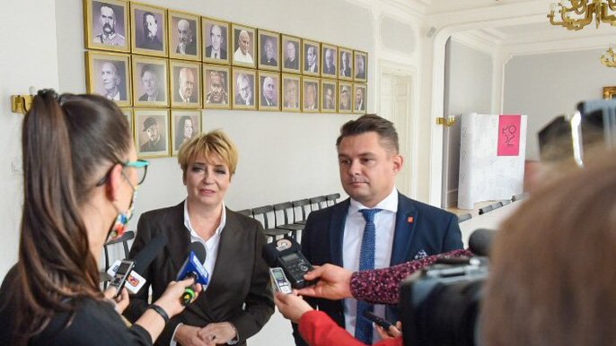 Prezydent Hanna Zdanowska i Przewodniczący Rady Miejskiej Marcin Gołaszewski Prezydent Hanna Zdanowska i Przewodniczący Rady Miejskiej Marcin Gołaszewski - fot. Paweł Łacheta / UMŁ