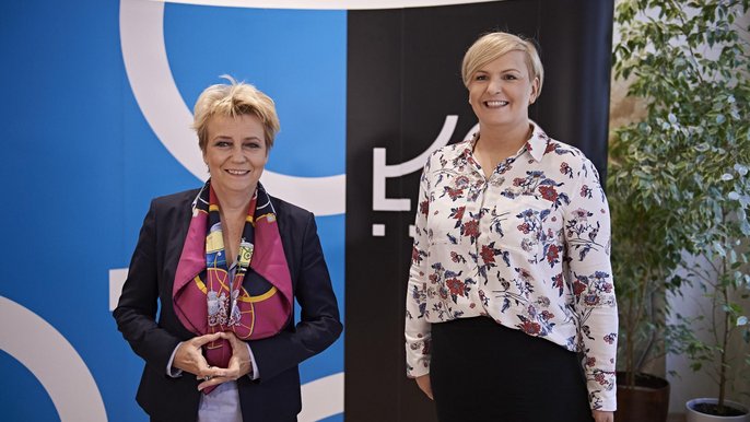 Hanna Zdanowska i Otylia Jędrzejczak - fot. Radosław Jóźwiak / UMŁ