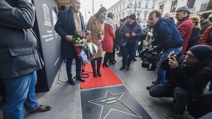 Piotr Dzięcioł w Łódzkiej Alei Gwiazd - fot. Paweł Łacheta / UMŁ