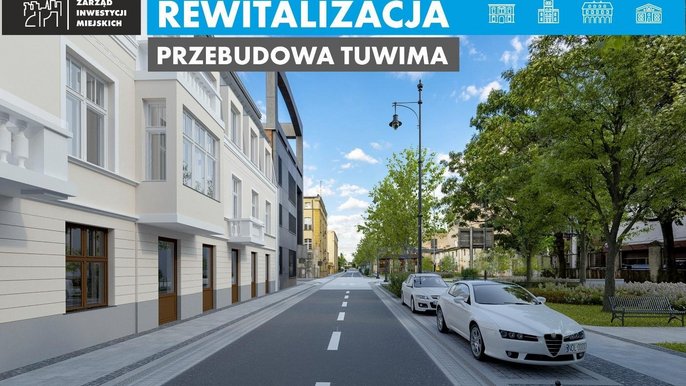 Ulica Tuwima zostanie wyremontowana od Kilińskiego do Targowej. Pojawi się na niej dużo zieleni: posadzonych zostanie 40 drzew i setki ozdobnych krzewów. Dodatkowo przy skrzyżowaniach z Dowborczyków i Targową powstaną skwery. 