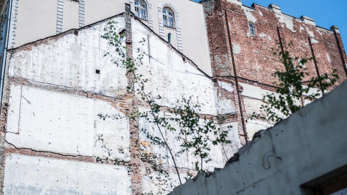 Piotrkowska 58, miejsce po wyburzonej kamienicy Piotrkowska 58, miejsce po wyburzonej kamienicy - fot. a arch. UMŁ