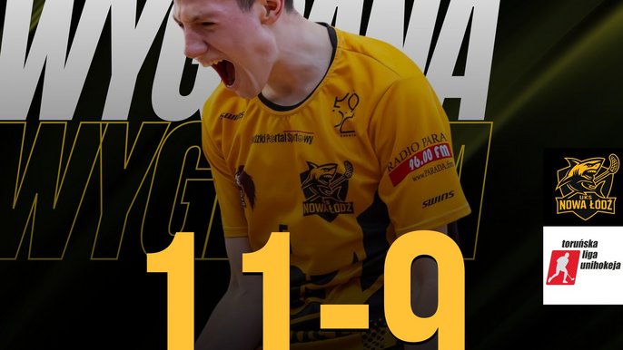  - Plakat pomeczowy z wynikiem i sylwetką jednego z zawodników AZS PŁ Cochise Łódź