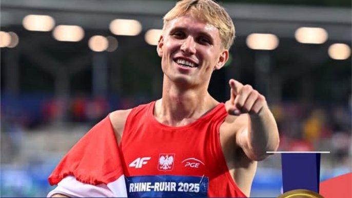  - Filip Ostrowski po wygraniu wyścigu